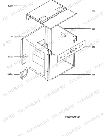 Взрыв-схема плиты (духовки) Aeg Electrolux E33542-6-M - Схема узла Housing 001